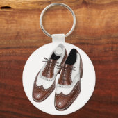 キーチェーン2トーンウィング先端メンズファッション靴 キーホルダー (正面)