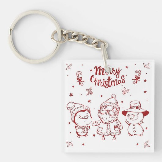 キーチェーン | かわいいクリスマスのキャラクター (正面)