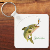 キーチェーン – イエローストーン魚釣り (正面)