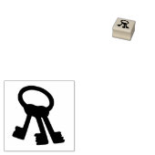 キーチェーン シルエット アートスタンプ ラバースタンプ (押印)