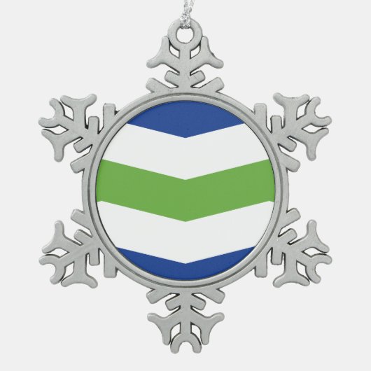 キーチェーン スノーフレークピューターオーナメント (正面)