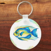 キーチェーン – 水彩シリーズ：アンジェルフィッシュ (正面)