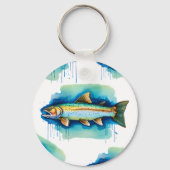 キーチェーン – 水彩シリーズ：マス/サケ (裏面)