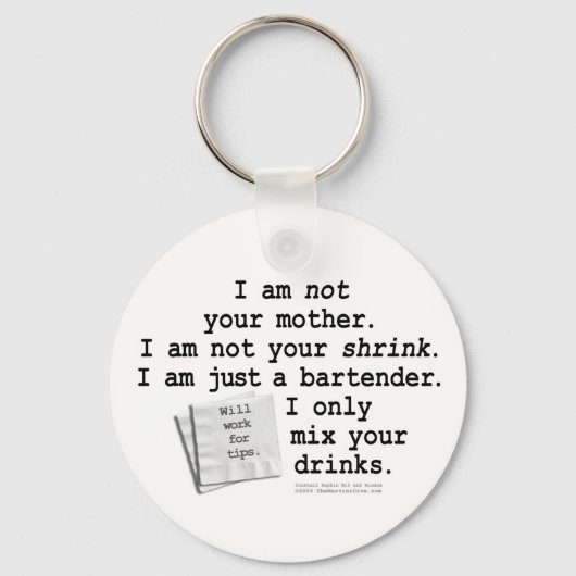 キーチェーン – 私はバーテンダー (正面)