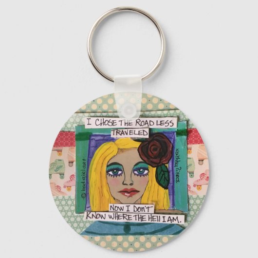 キーチェーン – 私は道を選んだ旅行が少ない (正面)