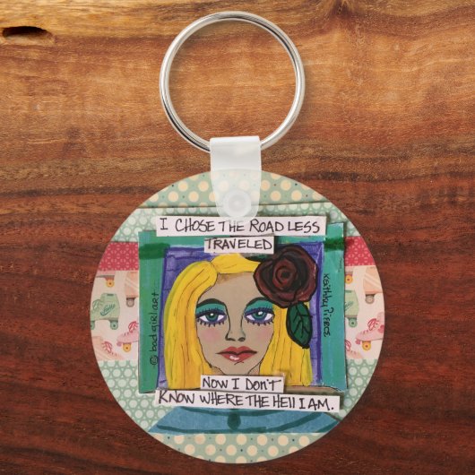キーチェーン – 私は道を選んだ旅行が少ない (正面)