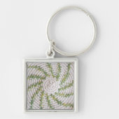 キーチェーン – 緑のらせん（白） (正面)