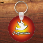 キーチェーン、赤の宗教的な鳩、確認 キーホルダー (正面)
