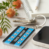 キーチェーン、青と黒、サッカーコーチ、プレーヤー用 キーホルダー (正面右)