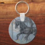 キーチェーン – 黒ユニコーン (正面)