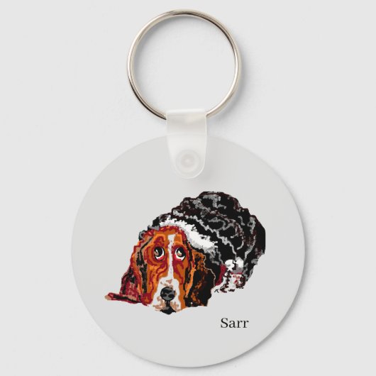 キーチェーン: BASSET HOUND キーホルダー (正面)