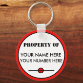 キーチェーンIDラベルあなたの名前、あなたの番号 キーホルダー (正面)
