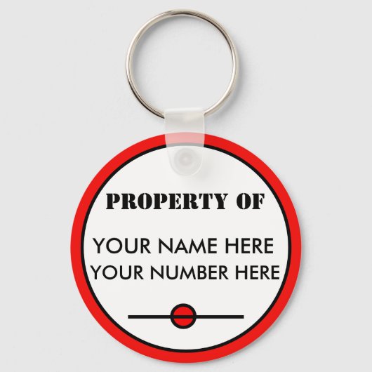 キーチェーンIDラベルあなたの名前、あなたの番号 キーホルダー (正面)