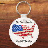 キーチェーンUSAフラグGod Bless America キーホルダー (正面)