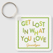 キーチェー失ったンが好きな環境に緑 キーホルダー (正面)