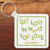 キーチェー失ったンが好きな環境に緑 キーホルダー (正面)