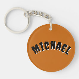 キーチェ不気味ーンの名前（濃いオレンジと黒） キーホルダー