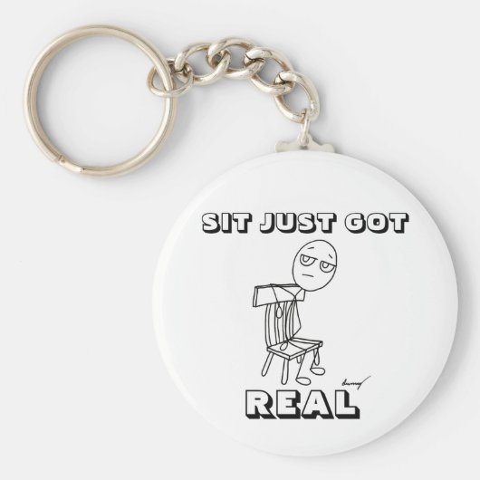 キーチェ得ーン実在に座る キーホルダー (正面)