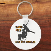 キーチェ救ーン – ガス、身体障害者に乗る キーホルダー (正面)