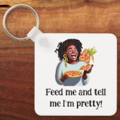 キーチェ食べ物を与えーン – 私は自分だと言かわいらしう キーホルダー (正面)