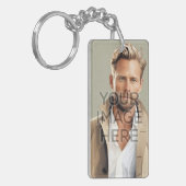 キーチパーソナライズされたェイン垂直方向のイメージ キーホルダー (正面左)