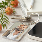 キーチパーソナライズされたェイン垂直方向のイメージ キーホルダー (正面右)