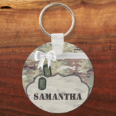 キーチパーソナライズされたェイン軍OCP迷彩柄ユニフォームCamof キーホルダー (正面)