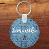 キーチパーソナライズされたェン素朴ティンパネル天井Co キーホルダー (正面)