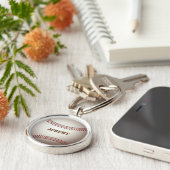 キーチパーソナライズされたェーン野球スカスタムポーツ キーホルダー (側面)