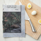 キーツ「ラ・ベル・ダム」ビクトリアン詩アート・ティータオル キッチンタオル (四つ折り)