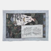 キーツ「ラ・ベル・ダム」ビクトリアン詩アート・ティータオル キッチンタオル (横)