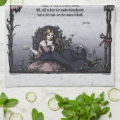 キーツ「明るい星」ビクトリアンポエトリーアートティータオル キッチンタオル (折り畳み)