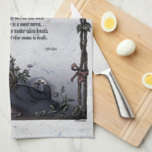 キーツ「明るい星」ビクトリアンポエトリーアートティータオル キッチンタオル (四つ折り)