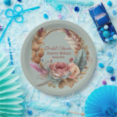 キートゥージュセージグリーンピンククリームターコイズシャワー ペーパープレート (パーティー)