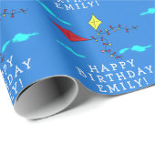 キートクラウドスケッチキッズハッピーバースデーキッズ ラッピングペーパー (ロールコーナー)