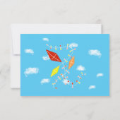 キートクラウドブルーキッズフォト誕生日 サンキューカード (裏面)