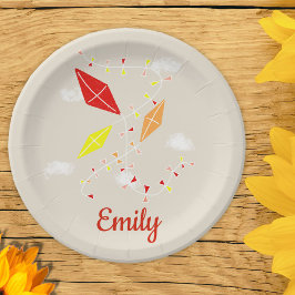 キートベージュキッズハッピーバースデーパーティー ペーパープレート