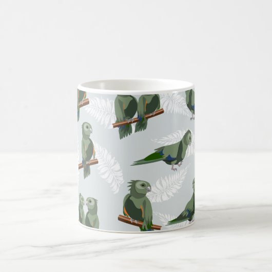 キーニュージーランド先住民のオウム模様 コーヒーマグカップ (中央)