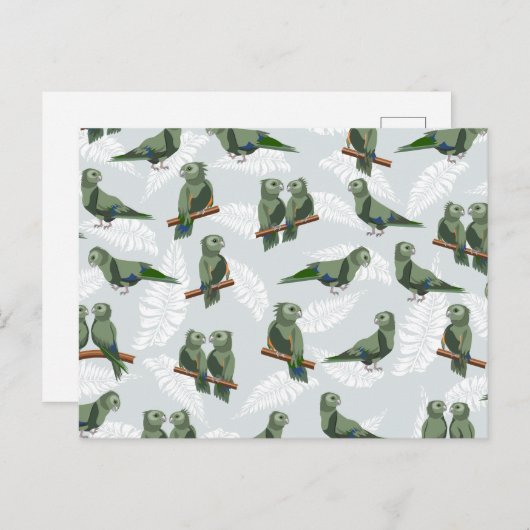 キーニュージーランド先住民のオウム模様 ポストカード (正面/裏面)