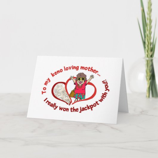 キーノーカード: 私のキーノーの愛情のある母へのメッセージ カード (正面)