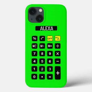 キーパッド付きネオングリーンカリキュレータ iPhone 13ケース