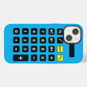 キーパッド付きブルー計算機 iPhoneケース (裏面横)