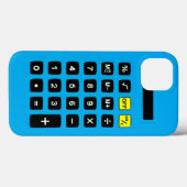 キーパッド付き青い電卓 Case-Mate iPhoneケース (裏面 (横))