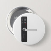 キーパッド頭が切れると指先一体型ドアロック 缶バッジ (正面&裏面)