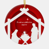 キープサクリスマ出生バイブルオーナメント セラミックオーナメント (正面)