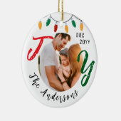 キープサケファミリーフォトホワイトジョイフェスティバルクリスマス セラミックオーナメント (右)