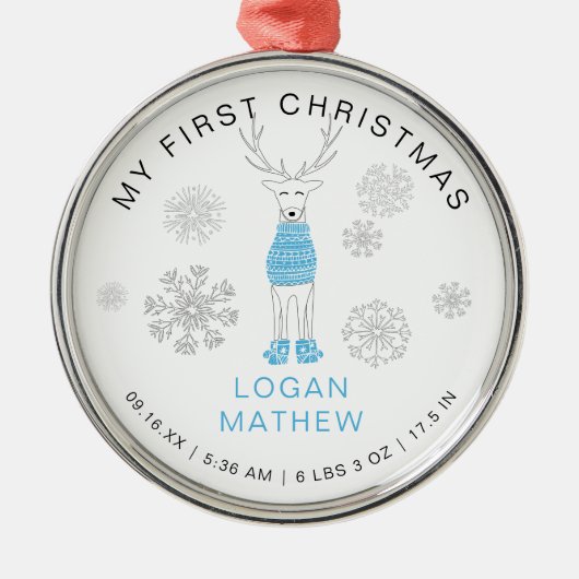 キープサケベビーズ初めてのクリスマスコージートナディア メタルオーナメント (正面)