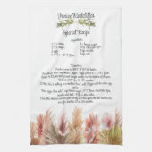 キープサケレシピエレガントギフトボホパンパスグラス キッチンタオル (縦)