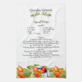 キープサケレシピギフト水の色の明るい花 キッチンタオル (縦)