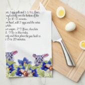 キープサケレシピギフト水の色イースターバニー キッチンタオル (四つ折り)